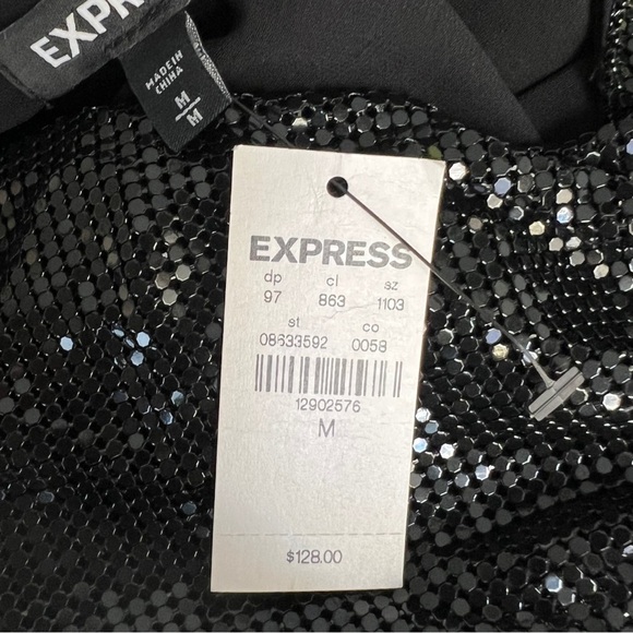 Express  - NWT Medium - Black Chainmail Top - New with Tags - 2017 - Picture 7 of 8